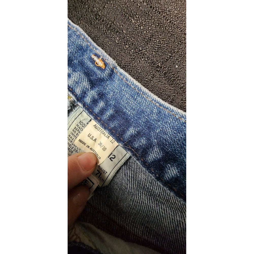 Vintage 90s‎ Marcel Dachet Denim Jeans Womens 12 W26 Blue Australia Acid Wash - Picture 9 of 12